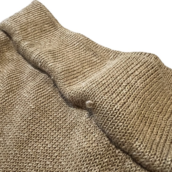 Zara Women's Open Knit Linen High Waisted Flared Ribbed Beige Pants Size Medium - Picture 9 of 9